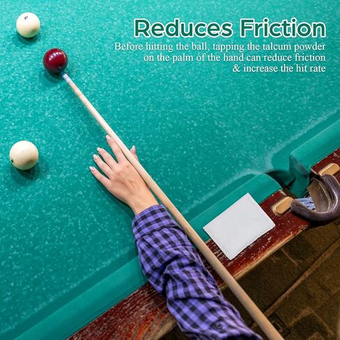 BESPORTBLE Billiards Talc Powder Bag for Pool Accessories Portable Dry Hand Chalk Pouch White Talcum Powder for Improved Cue Grip and Precise Shots 3.74X2.75X0.39In in Saudi Arabia