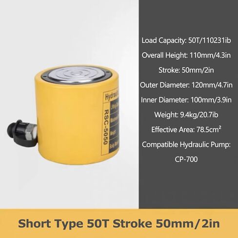 طقم جاك غطاس كهربائي منفصل - مضخة يدوية هيدروليكية CP-180/700 ومجموعة أسطوانة شوط 2 بوصة للتشغيل بدون جهد في المساحات الضيقة - أداة رفع شديدة التحمل، 50t-50mm/2in-cp700 in Kuwait