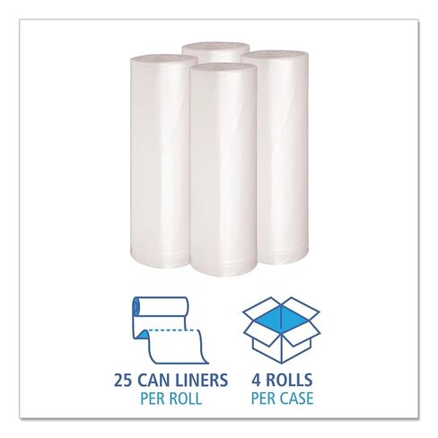 Boardwalk BWK535 Super Extra-Heavy Repro Can Liner, 40" x 46", 1.4 Mil, 45gal, Clear, 10 Bags per Roll (Case of 10 Rolls) in Saudi Arabia