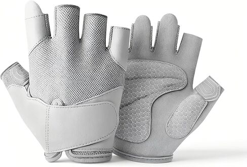 Workout Gloves for Men and Women, Ventilated Weight Lifting Gloves, Lightweight Gym for Weightlifting, Cycling, Exercise, Grey in Saudi Arabia