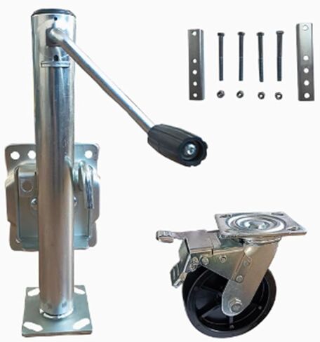 Heavy Duty Marine Swivel Trailer Jack - Trailer Jack Wheel, 15/20Cm Folding Support Wheel, 1200/1500 Lbs Heavy Duty Trailer Jockey Wheel, Seamless Steel Tube Un,8-inch Wheel in Saudi Arabia