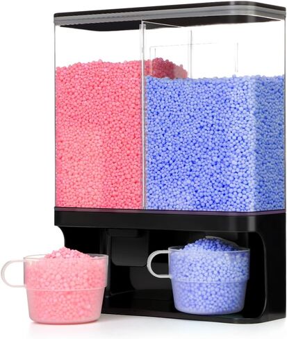 Laundry Detergent Dispenser, Wall Mounted Laundry Scent Boosters Beads Dispenser with 2 Cups, Suitable for Storing Rice, Beans, Stain Remover Powder, Laundry Beads Container (105 oz) in Saudi Arabia