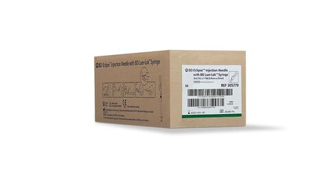 BD Eclipse Needle, 21 G x 1 in. with Detachable 3 mL BD Luer-Lok Syringe, #305779, (50 Count) in Saudi Arabia