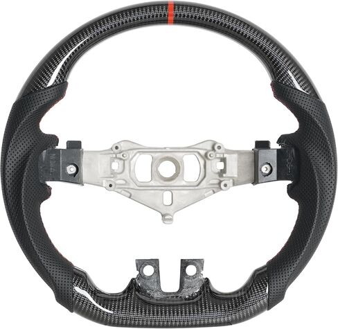 Carbon Fiber Steering Wheel for Dodge Charger for Dodge Challenger 2015-2024 for Jeep Grand Cherokee 2015-2020 Orange Stitching Positioning Line D-Shape Steering Wheel for SXT/GT/RT/SRT/Heallcat in Saudi Arabia