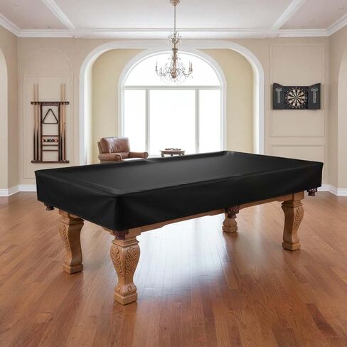 Pool Table Cover, Light Weight Farbric Billiard Table Covers, Waterproof & Dustproof Air Hockey Table Cover, Black (Black, 8) in Saudi Arabia