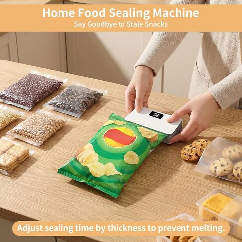Rechargeable Mini Bag Sealer,6 Adjustable Levels Portable Heat Sealer With Cutter & Magnetic For Food Storage,Sealing Machine For Chip Plastic & Mylar Bags,Kitchen Gadgets for Food Resealer& Freshness in Saudi Arabia