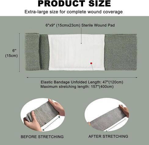Israeli Emergency Bandage, 6" 4Pack Compression Bandage, Trauma Wound Dressing, Sterile Vacuum Sealed Packaging for Bleeding Control, Medical Trauma Kit, Combat Tactical First Aid IFAK Supplies in Saudi Arabia