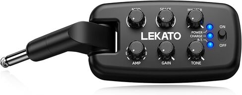 LEKATO PA-2 Guitar Headphone Amp for Electric Guitar, Bass Guitar Headphone Amplifier for Portable Practice, 9 Amp Models, 3 Mod Effects, 3 Space Effects, with Bluetooth Receiver, USB OTG Recording in Saudi Arabia
