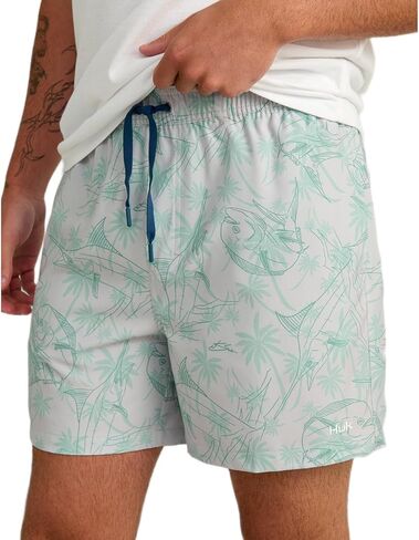 شورت رجالي من HUK Standard Pursuit KC Scott Original Artwork Volley Swim، شورت سريع الجفاف in Kuwait