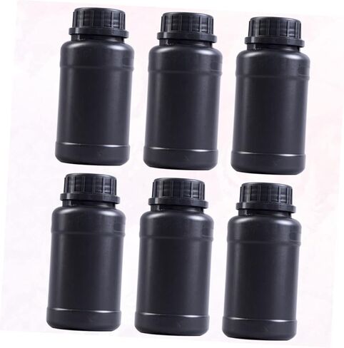 6PCS Round Plastic Light-Blocking Engineering Bottles Lids Sturdy Storage Containers for Chemicals Liquids and Samples in Saudi Arabia