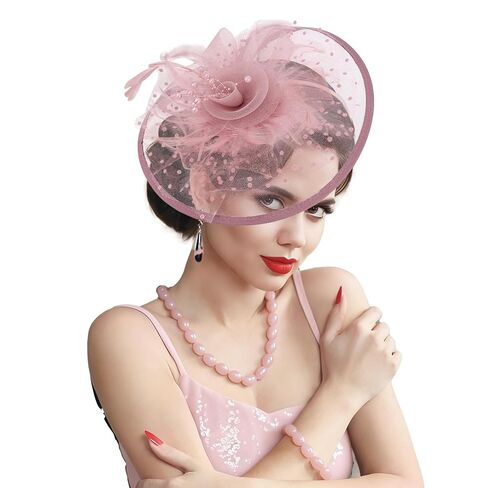 Black Tea Party Hats for Women Feather Mesh Hats for Tea Party Vintage Fascinator Headband Black Hat with Veil for Church Banquet Cosplay Party in Saudi Arabia
