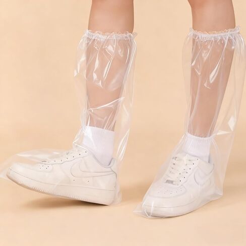 10 Pairs Unisex Tall Shoe Covers – Disposable Waterproof Non-Slip for All Sizes - WHITE in Saudi Arabia