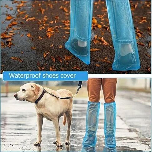 10 Pairs Unisex Tall Shoe Covers – Disposable Waterproof Non-Slip for All Sizes - WHITE in Saudi Arabia