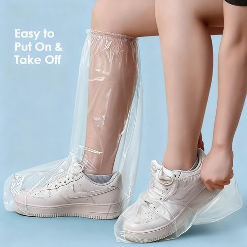 5 Pairs Unisex Tall Shoe Covers – Disposable Waterproof Non-Slip for All Sizes - WHITE in Saudi Arabia