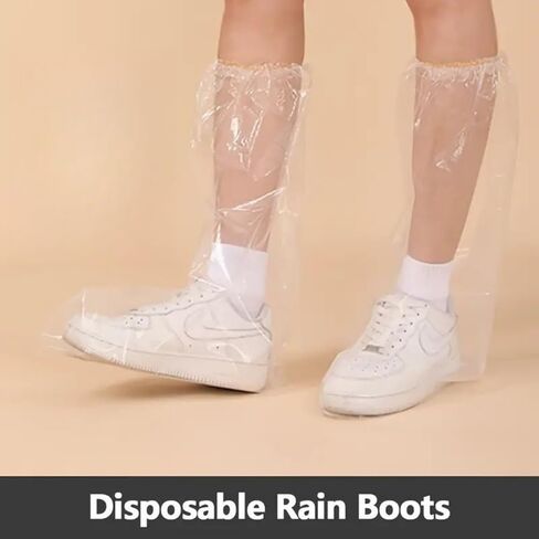 5 Pairs Unisex Tall Shoe Covers – Disposable Waterproof Non-Slip for All Sizes - WHITE in Saudi Arabia