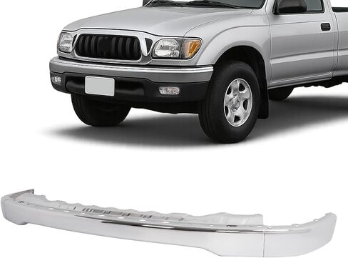 شريط وجه المصد الأمامي من KUAFU متوافق مع 2001-2004 Toyota Tacoma Bumper Cover Impact Bar بديل لـ 52101AD030 TO1002174 كروم فضي in Kuwait