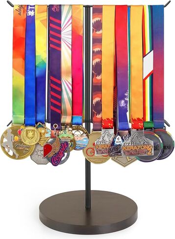 Mkono Medal Hanger Display, Metal Medal Holder, Race Award Medals Display Stand for Running, Sports, Marathon, Wrestling, Taekwondo, Wood and Iron Material, 12x16 Inches in Saudi Arabia