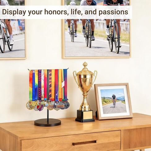 Mkono Medal Hanger Display, Metal Medal Holder, Race Award Medals Display Stand for Running, Sports, Marathon, Wrestling, Taekwondo, Wood and Iron Material, 12x16 Inches in Saudi Arabia
