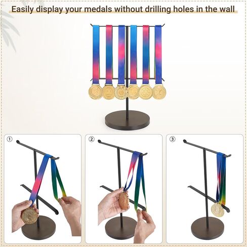 Mkono Medal Hanger Display, Metal Medal Holder, Race Award Medals Display Stand for Running, Sports, Marathon, Wrestling, Taekwondo, Wood and Iron Material, 12x16 Inches in Saudi Arabia