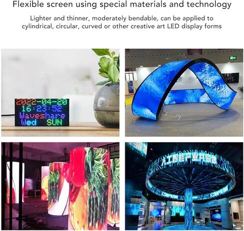 Acogedor LED Panel, 96x48 5V 4A RGB Full Color LED Panel Display, Brightness Adjustable 2.5mm Pitch Bendable Display for Raspberry Pi Pico in Saudi Arabia
