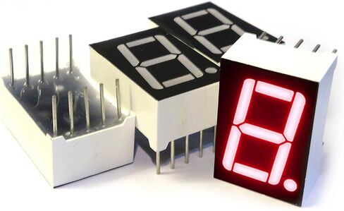 شاشة LED ذات 7 قطاعات (4 قطع) - أنبوب عرض رقمي الأنود المشترك - 0.5 بوصة × 0.75 بوصة (1/2 بوصة × 0.75 بوصة) - رقم واحد أحمر/رقم/حرف 10 سنون من خلال الفتحة غالبًا ما يستخدم كمؤشر إخراج Arduino in Kuwait