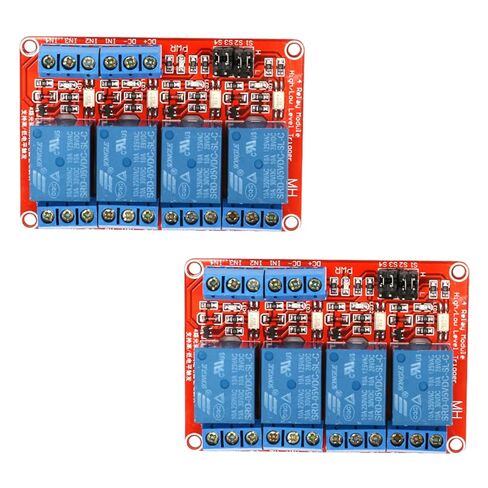 قطعتان من وحدة ترحيل 4 قنوات مع عزل Optocoupler، جهد عريض 4.5–36 فولت، -40 درجة مئوية إلى +85 درجة مئوية، تحميل 10 أمبير، مشغل عالي/منخفض المستوى، متوافق مع وحدة التحكم الدقيقة in Saudi Arabia