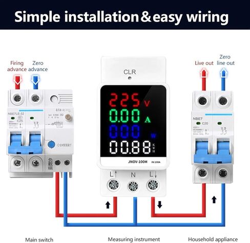 100A 70-270V Din Rail Adjustable Over Voltage and Under Voltage Protective Device Protector Relay Over Current Protection Limit in Saudi Arabia
