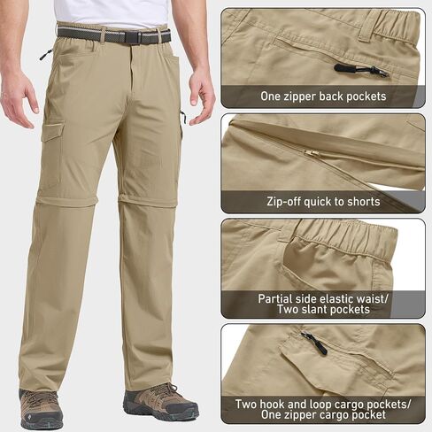 ملابس رجالي من mixtiq مكونة من قطعتين للتنزه سيرًا على الأقدام وقميص سفاري وأكمام طويلة وسراويل للمشي لمسافات طويلة قابلة للتحويل سريعة الجفاف ومسامية وخفيفة الوزن للحماية من الشمس مجموعات صيد السمك والمشي لمسافات طويلة والسفر in Kuwait