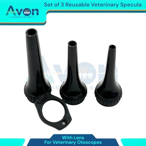 Set of 3pcs Veterinary Specula with Lens - Veterinary Otoscope Speculum Specula Cover - for Small and Large Animals Ear and Nose Diagnostics in Saudi Arabia