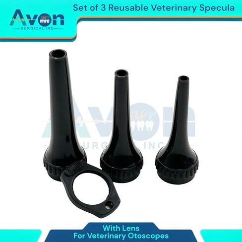 Set of 3pcs Veterinary Specula with Lens - Veterinary Otoscope Speculum Specula Cover - for Small and Large Animals Ear and Nose Diagnostics in Saudi Arabia