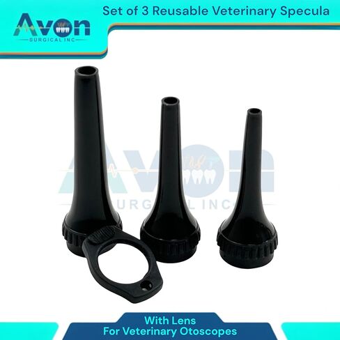 Set of 3pcs Veterinary Specula with Lens - Veterinary Otoscope Speculum Specula Cover - for Small and Large Animals Ear and Nose Diagnostics in Saudi Arabia