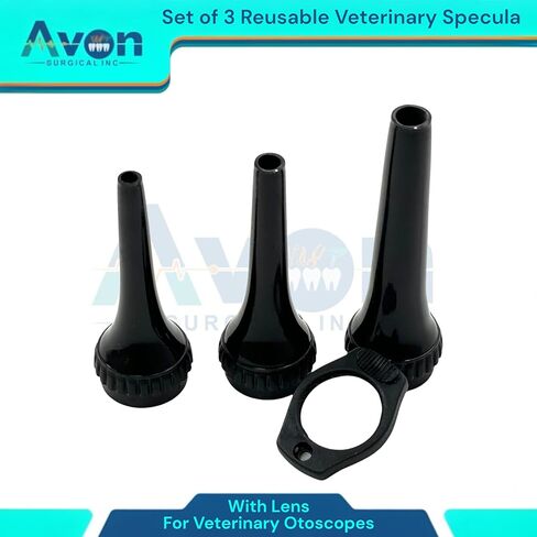 Set of 3pcs Veterinary Specula with Lens - Veterinary Otoscope Speculum Specula Cover - for Small and Large Animals Ear and Nose Diagnostics in Saudi Arabia