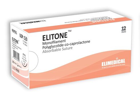 ELITONE Suture with Reverse Cutting Needle, 12 Pack. Sutures for Surgical Wound Training Students, Practice and Educational Use. Polycaprolactone Absorbable Material 5/0 PGCL, 18", P3, Violet 463PGCL in Saudi Arabia