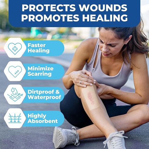 Hydrocolloid Roll for Wound Care, 2in x 12ft, Medical Grade Hydrocolloid Bandages, Pimple Patch Roll, Colloidal Dressing Tape for Acne, Blister, Burn, Scrapes, Cut to Size, Waterproof, Large in Kuwait