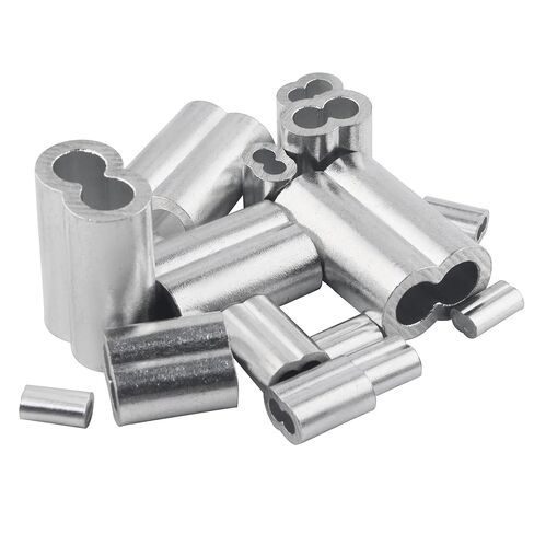 440pcs Aluminum Wire Rope Sleeves Kit, 8 Sizes (3/64" to 1/4") – Rustproof Double Ferrules for Cable Crimping, Secure Loop Clamping for DIY, Outdoor Repair, Includes Storage Case in Saudi Arabia