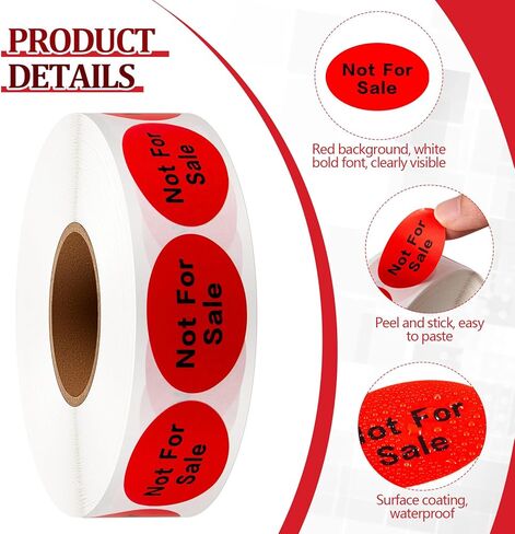 Zhanmai 2000 Pcs Not for Sale Labels Not for Resale Stickers 1.5x1 Inch Oval Retail Packaging Self-Adhesive 2 Rolls with 1000 Labels/Roll in Saudi Arabia