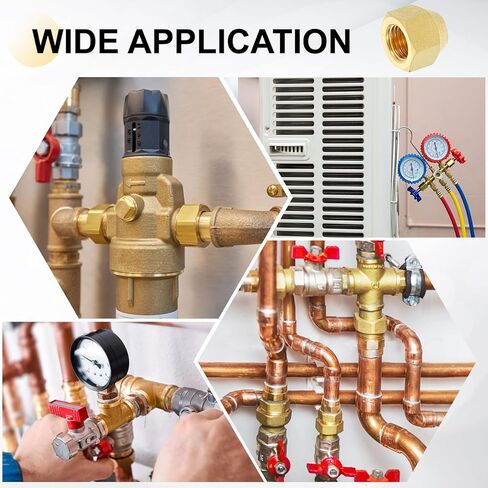 uxcell 2Pcs Brass Flare Cap, 7/8"-14 UNF Female Thread Hex Pipe Fitting, Seal Tube Fittings with Tape for Air Conditioner Pipe Extension Water Gas Line in Saudi Arabia