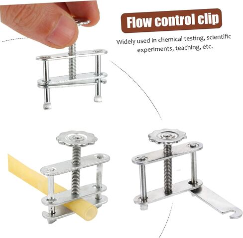 10pcs Adjustable Screw Water Stopper Clamp for Laboratory Tubing Control Clip Bracket Feet Prevents Leaks for School and Teaching Use in Saudi Arabia