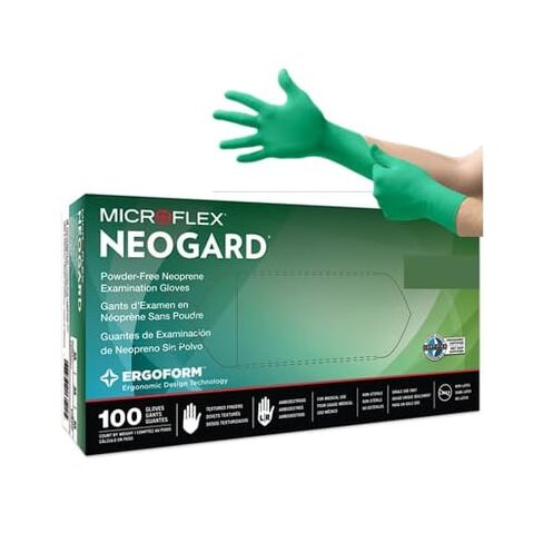 قفازات Microflex C520 NeoGard من النيوبرين للامتحان، صغيرة جدًا، خالية من البودرة، 100 قطعة/صندوق in Kuwait