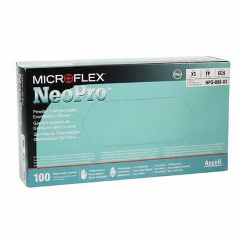 قفازات Microflex NPG-888-XS NeoPro Chloroprene مقاس صغير جدًا أخضر PF 100/Bx in Kuwait