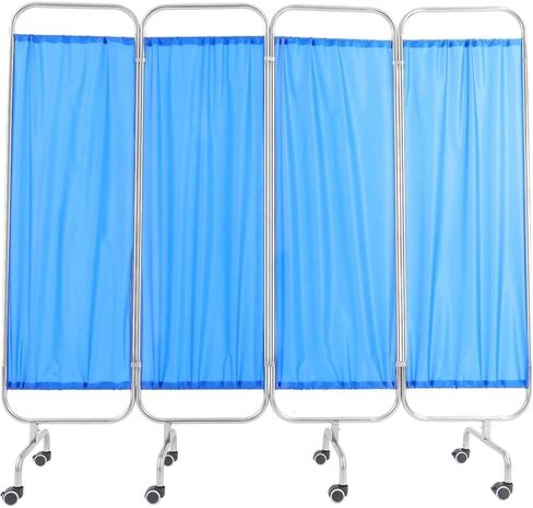 Movable Privacy Screen with Wheels Portable 4-Panel Room Divider Stainless Steel Contruction Folding Privacy Screens for Hospitals Clinics Bedrooms Beauty Salon in Saudi Arabia