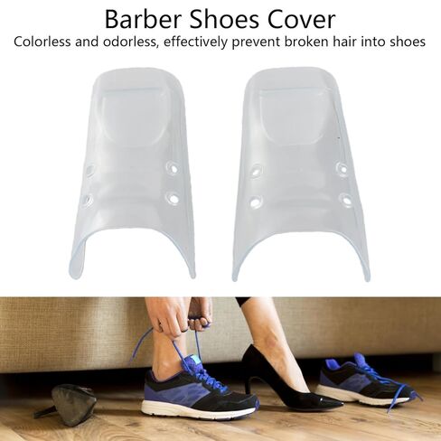 Barber Shoes Cover High Transparent Hair Stylist Shoes Cover Odorless Haircut Shoes Cover Lace Guard in Kuwait