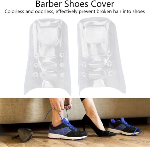 1 Pair Barber Shoe Covers Protector Clear Reusable Barber Shoes Cover High Transparent Hair Stylist Protective Case for Men Women Barbershop Hair Cutting Coloring Hairdressin in Saudi Arabia