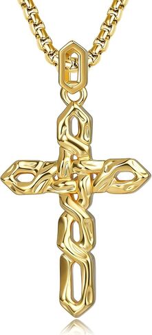Cross Necklace for Men Cross Pendant Strength Bible Verse Necklace Cross Gift for Him in Saudi Arabia