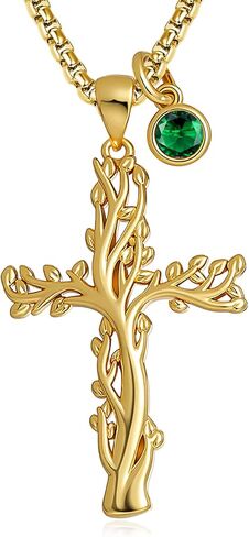 Cross Necklace for Men Cross Pendant Strength Bible Verse Necklace Cross Gift for Him in Saudi Arabia