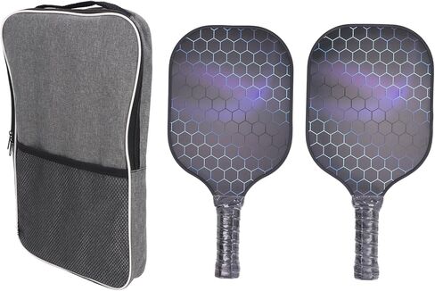 Buachois Paddles Set, Fiberglass Carbon Fiber EVA Composite Professional Rackets with Ergonomic Grip Lightweight Design Protective Edge Guard Portable Carry in Saudi Arabia