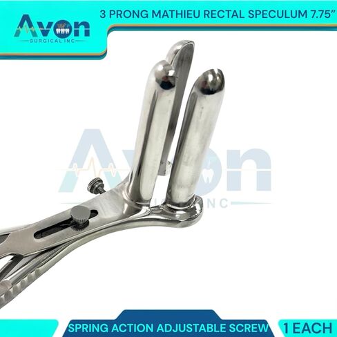 3-Pronged Mathieu Speculum 7 3/4" (7.75in) with Adjustable Screw & Spring-Action Handle - Stainless Steel Examination Specula in Saudi Arabia