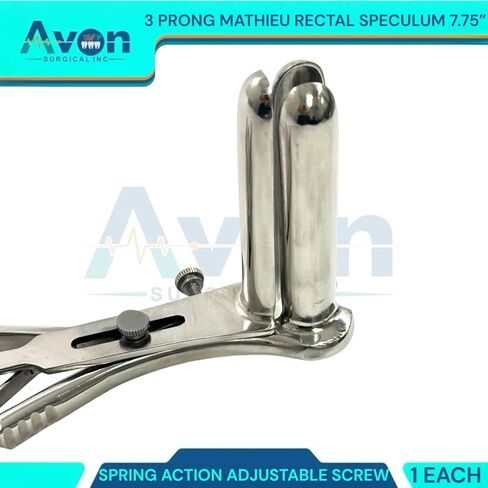 3-Pronged Mathieu Speculum 7 3/4" (7.75in) with Adjustable Screw & Spring-Action Handle - Stainless Steel Examination Specula in Saudi Arabia