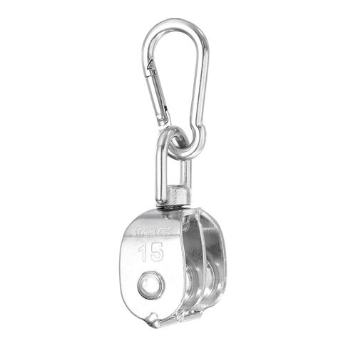 PATIKIL M20 Double Pulley Block, (154 lbs Load)(1 Set), 304 Stainless Steel Heavy Duty Wheel Swivel Rigging Lifting Fixed Pulley for Wire Rope Gym Equipment Clothesline in Saudi Arabia