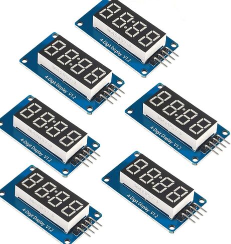 6pcs 0.36" 4-Digit Tube LED Segment Display Module Red Common Anode TM1637 Drive Chip Tube Clock Display for Arduino UNO R3 in Saudi Arabia